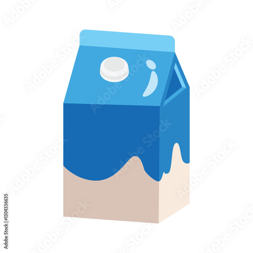 Well-crafted icon of milk pack in 3d style