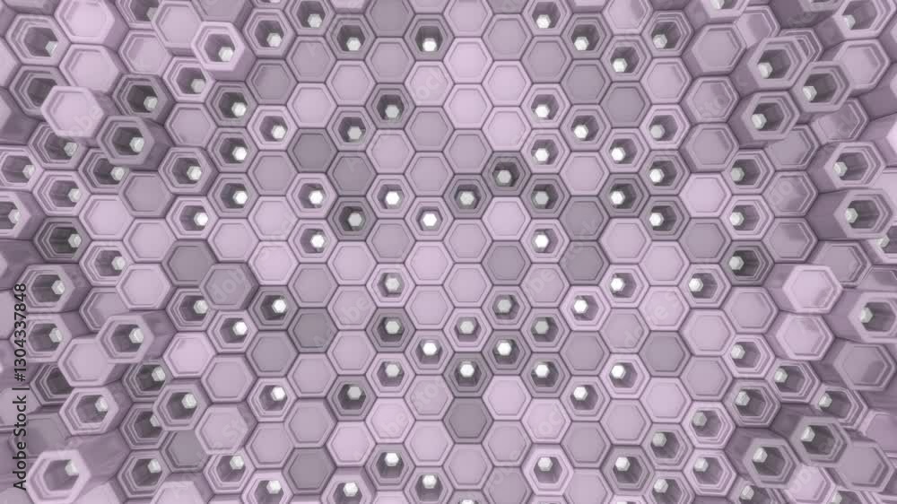 Abstract geometric background loop made of Grey Steel Hexagonal pillars lit with led lights. Abstract geometric background loop made of Grey Steel Hexagonal pillars lit with led lights.