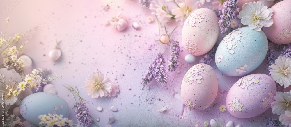 Pastel Easter Background with Eggs Pastel Easter Background with Eggs