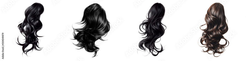 set of Curly hair swaying in the wind, loose hair floating in the wind, curly hair, loose curly hair flying in the wind, loose hair dancing with the wind, on a transparent backgrounds set of Curly hair swaying in the wind, loose hair floating in the wind, curly hair, loose curly hair flying in the wind, loose hair dancing with the wind, on a transparent backgrounds