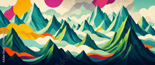 abstract vibrant landscape ...