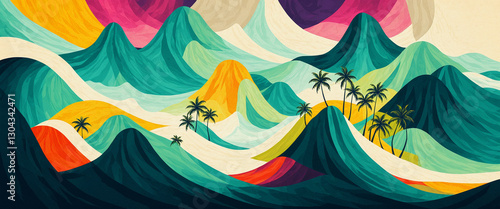 abstract tropical landscape...