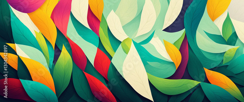 abstract colorful leaves pa...