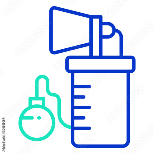 breast pump outline dual color icon