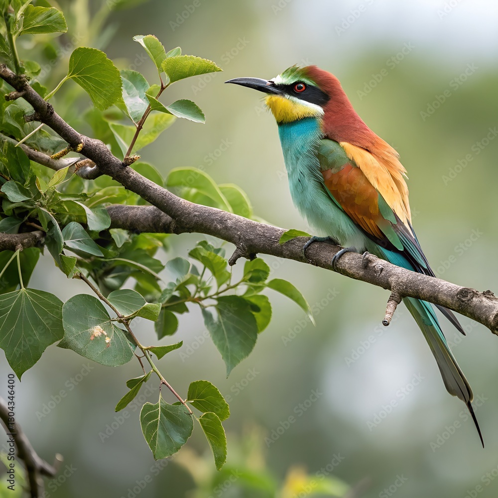 Obraz premium perched on a branch, showcasing its vibrant colors and delicate features.