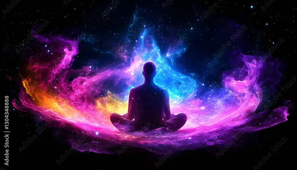 Cosmic Meditation Silhouette in Nebula Cosmic Meditation Silhouette in Nebula