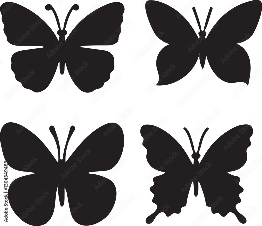 Set of butterflies isolated on white Set of butterflies isolated on white