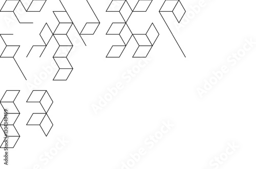 abstract boxes background,white background with geometric shape blocks