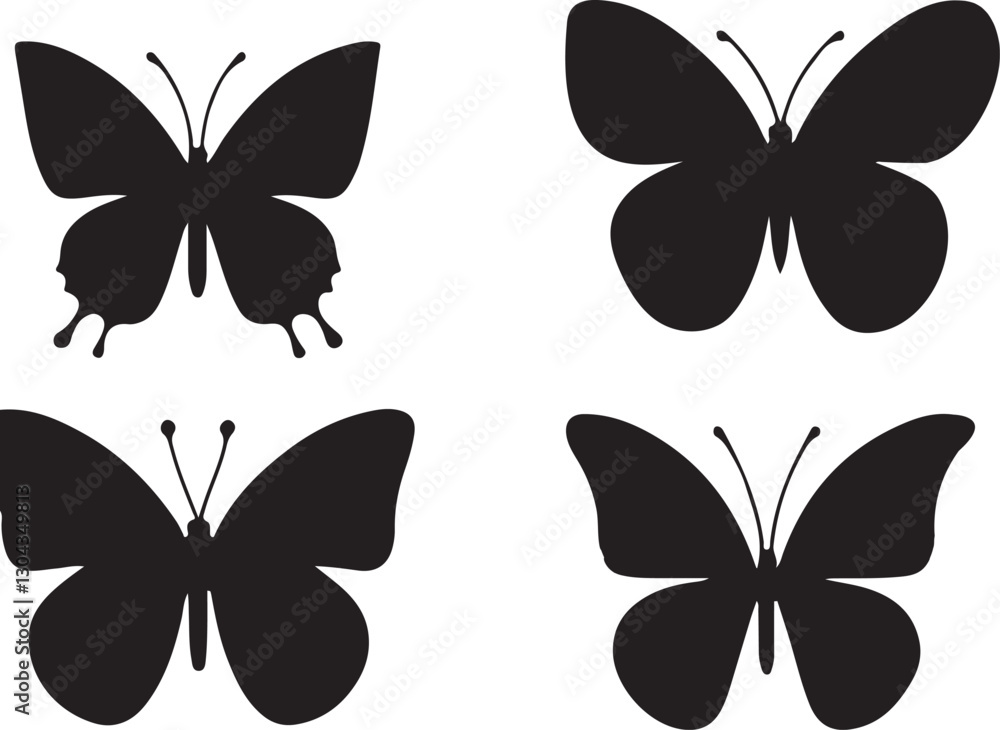 Set of butterflies isolated on white Set of butterflies isolated on white