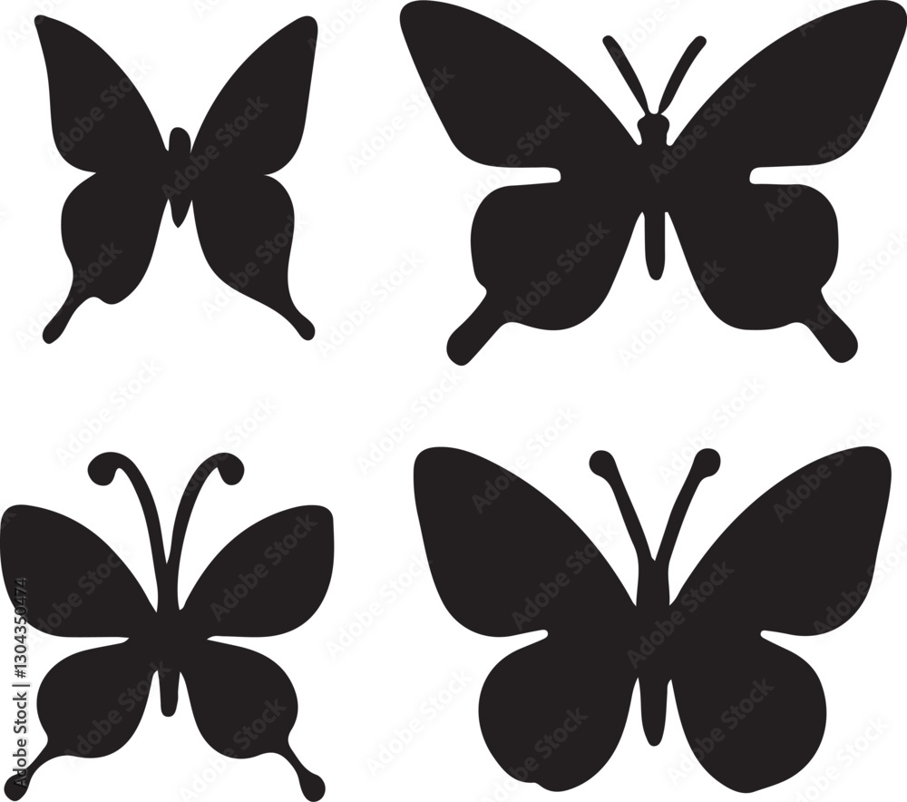 Set of butterflies isolated on white Set of butterflies isolated on white
