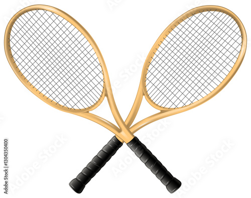 crossed tennis rackets vector