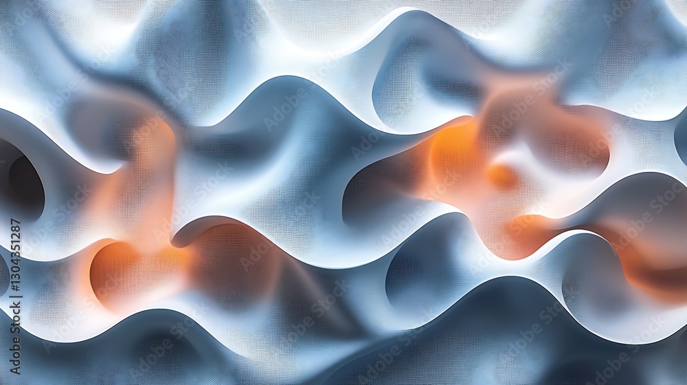 Obraz premium Abstract Waves Flowing Softly Warm Light. AI Generated