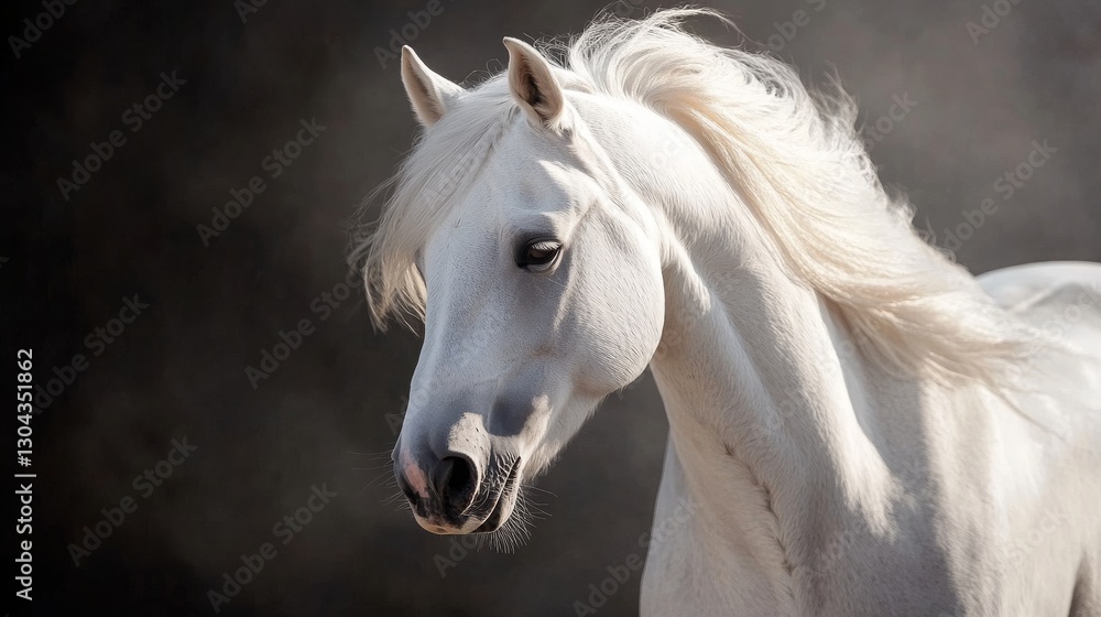 Obraz premium Close-up of a white stallion.