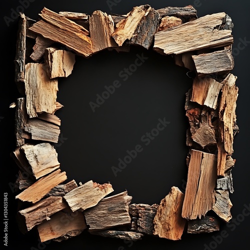 Rustic Wooden Frame Background Design Element photo