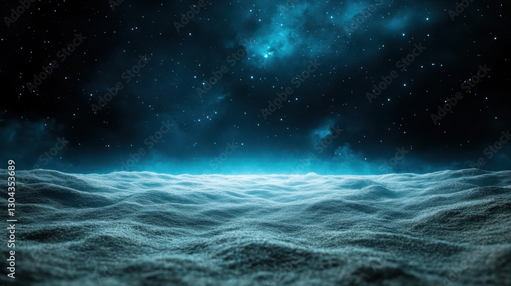 Dreamy ocean waves ripple towards a cosmic horizon, blending elements of water and space to create a visually striking image filled with surreal beauty and serenity. Dreamy ocean waves ripple towards a cosmic horizon, blending elements of water and space to create a visually striking image filled with surreal beauty and serenity.