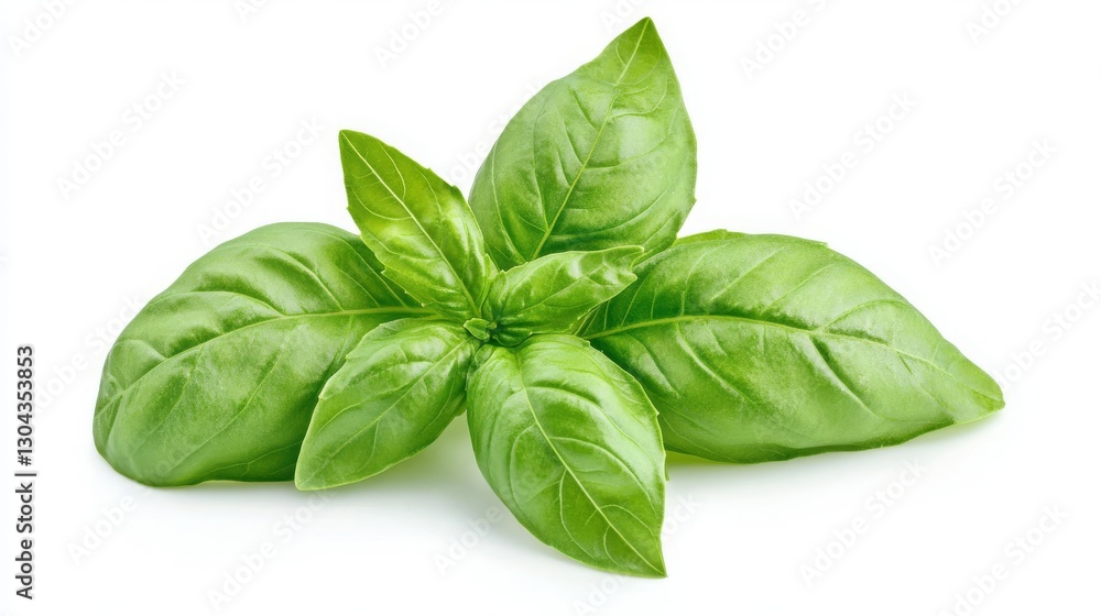 Fresh basil leaves isolated on a white background. Fresh basil leaves isolated on a white background.