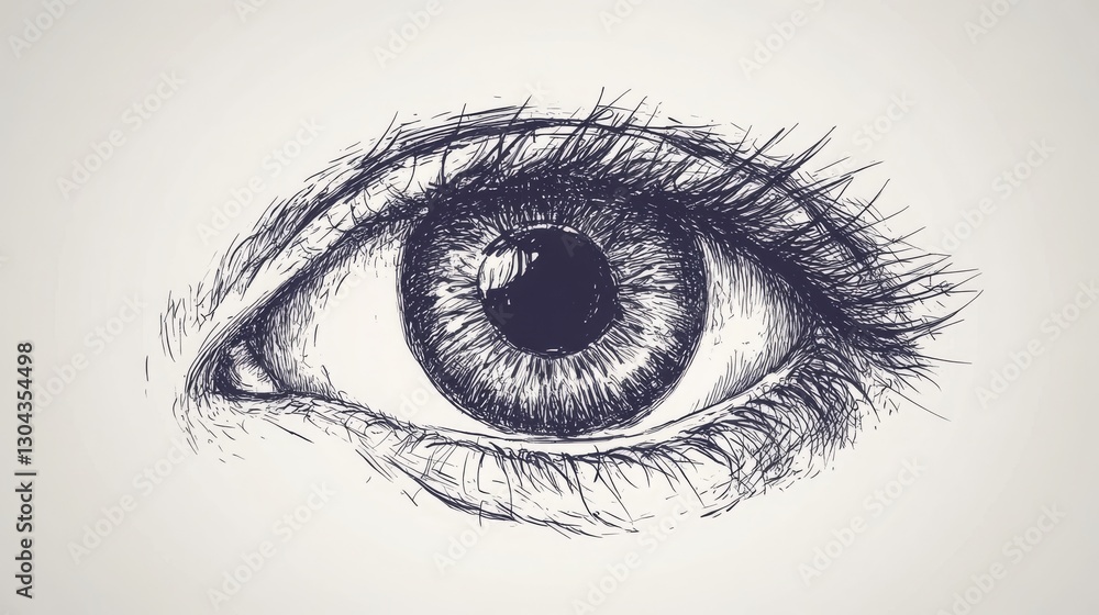 Obraz premium Hand-drawn human eye for educational infographics. 