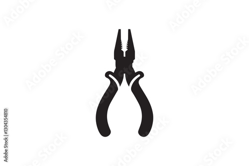 pliers black color vector silhouette illustration isolated in white background