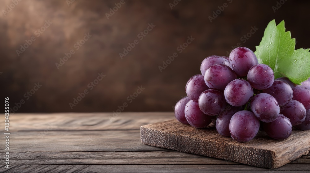 A stunning arrangement of fresh grapes on a rustic wooden surface highlights the beauty of nature, symbolizing freshness and health. A stunning arrangement of fresh grapes on a rustic wooden surface highlights the beauty of nature, symbolizing freshness and health.