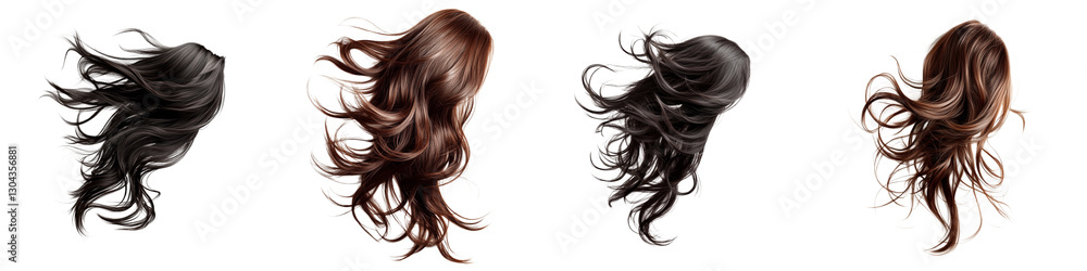 set of Curly hair swaying in the wind, loose hair floating in the wind, curly hair, loose curly hair flying in the wind, loose hair dancing with the wind, on a transparent backgrounds set of Curly hair swaying in the wind, loose hair floating in the wind, curly hair, loose curly hair flying in the wind, loose hair dancing with the wind, on a transparent backgrounds
