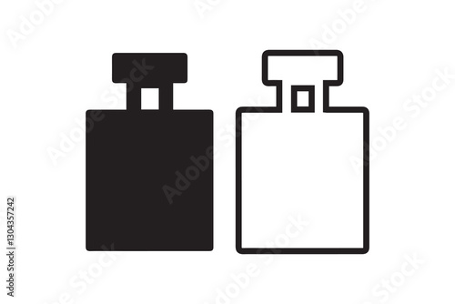Perfume bottle black color vector silhouette illustration isolated in white background