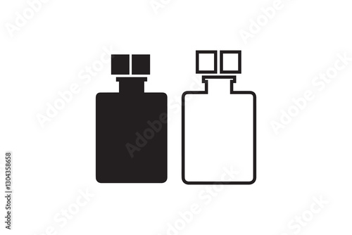 Perfume bottle black color vector silhouette illustration isolated in white background