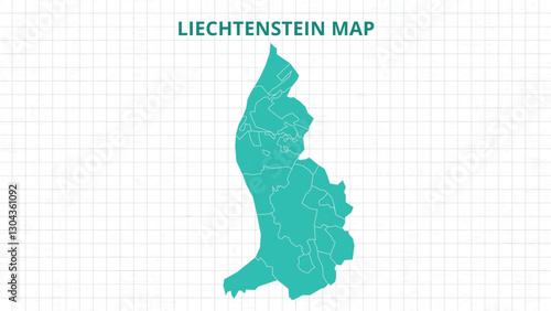 A Map highlighting Liechtenstein Map, Liechtenstein modern map with Grey Color Hi detailed Vector, geographical borders
