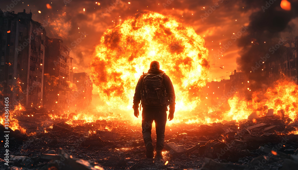 Lone soldier faces fiery urban destruction Lone soldier faces fiery urban destruction