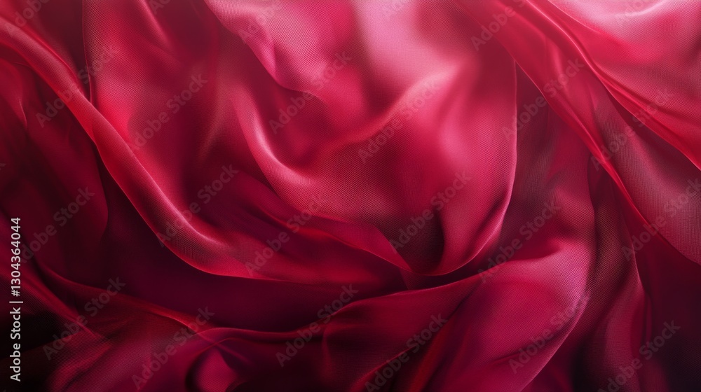 Obraz premium Translucent Crimson Silk Drapes Flowing Elegantly In Soft Light