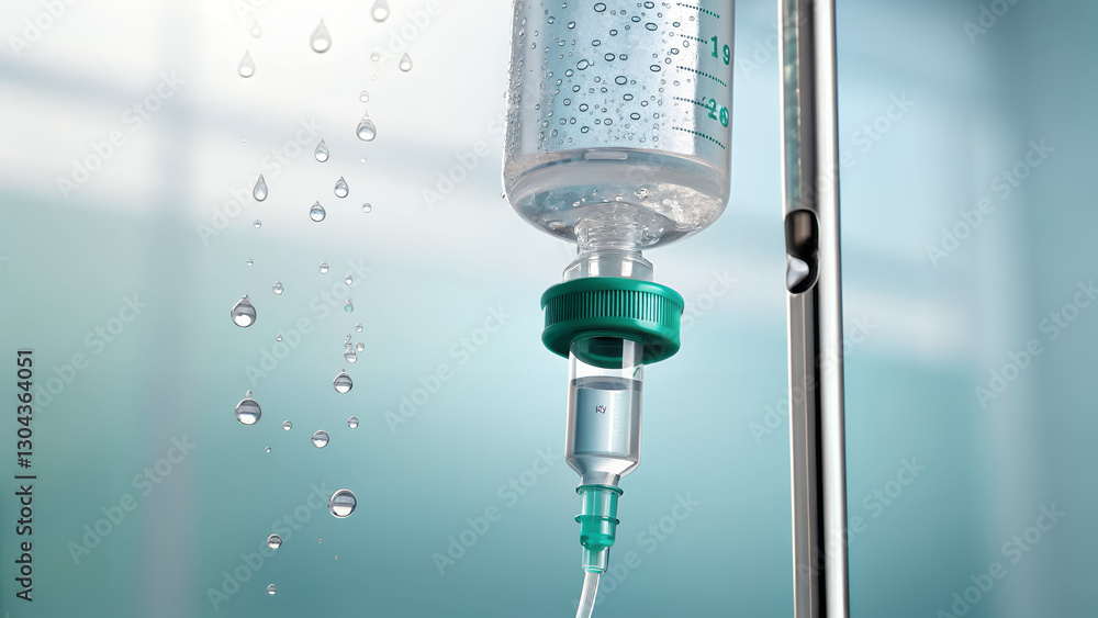 Medical Infusion: Close-up of an Intravenous Drip. Medical Infusion: Close-up of an Intravenous Drip.