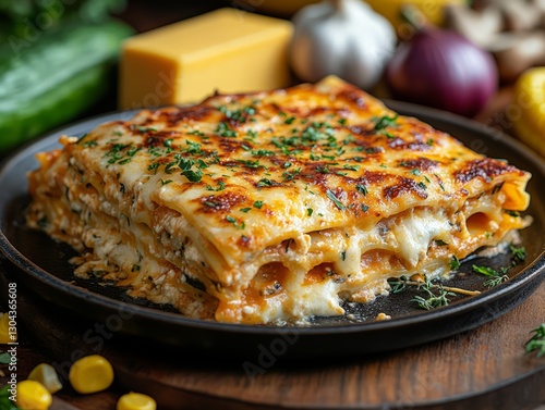 Wallpaper Mural Cheesy Baked Lasagna with Golden Crust Torontodigital.ca