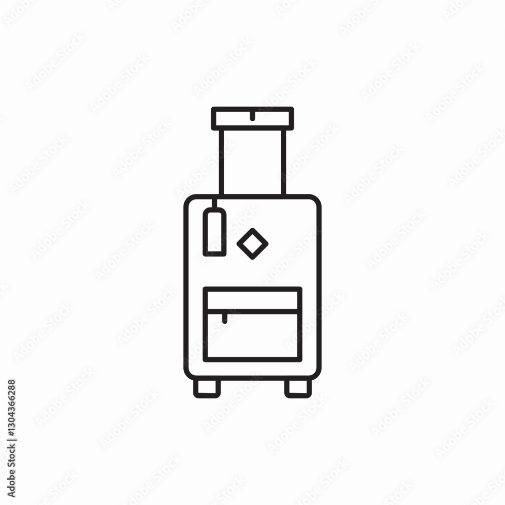 Luggage travel suitcase bag icon vector sign