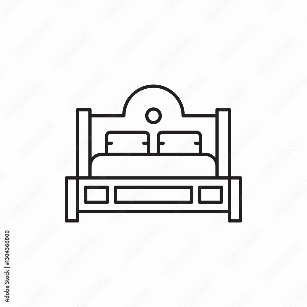 Hotel bed accommodation room icon vector sign Hotel bed accommodation room icon vector sign