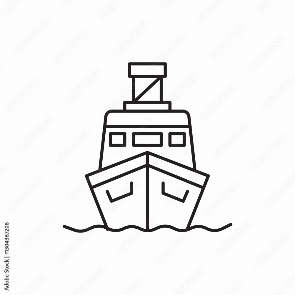 Cruise ship vacation travel icon vector sign Cruise ship vacation travel icon vector sign