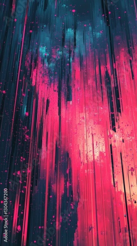Bright abstract art with vertical lines and vibrant colors