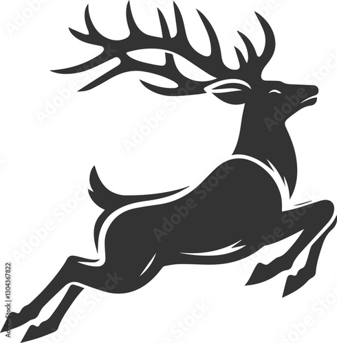 A deer caught in the middle of a leap animal silhouette vector