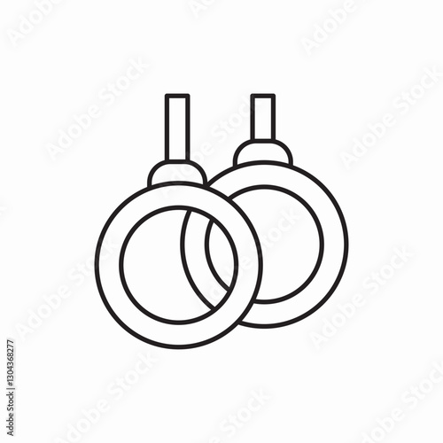 gymnastics rings icon vector sign