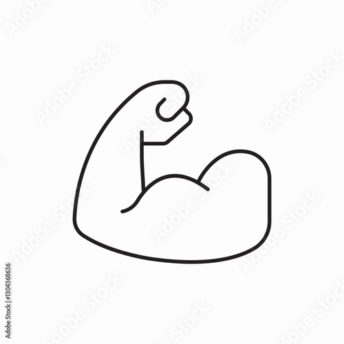 Strong muscle fitness arm icon vector sign