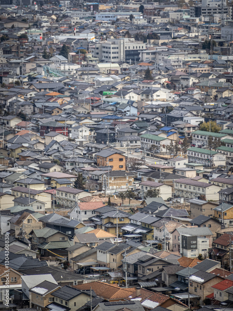 Fototapeta premium 篠ノ井の高台から見た都市景観