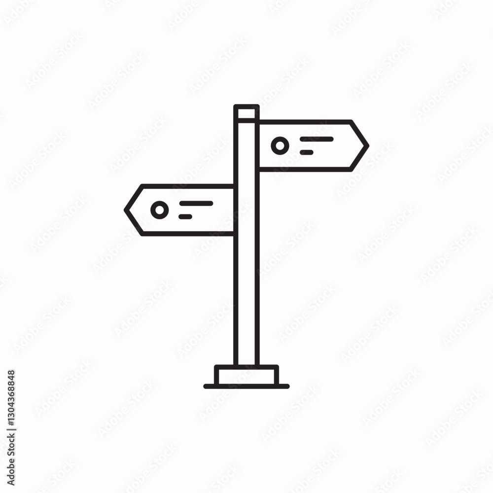Road direction signpost guide icon vector sign Road direction signpost guide icon vector sign