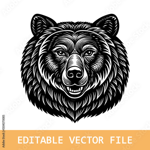 Vector logo of a bear head. Professional esport logo of a grizzly. cam be used as emblems, tattoo, sign, logo.
