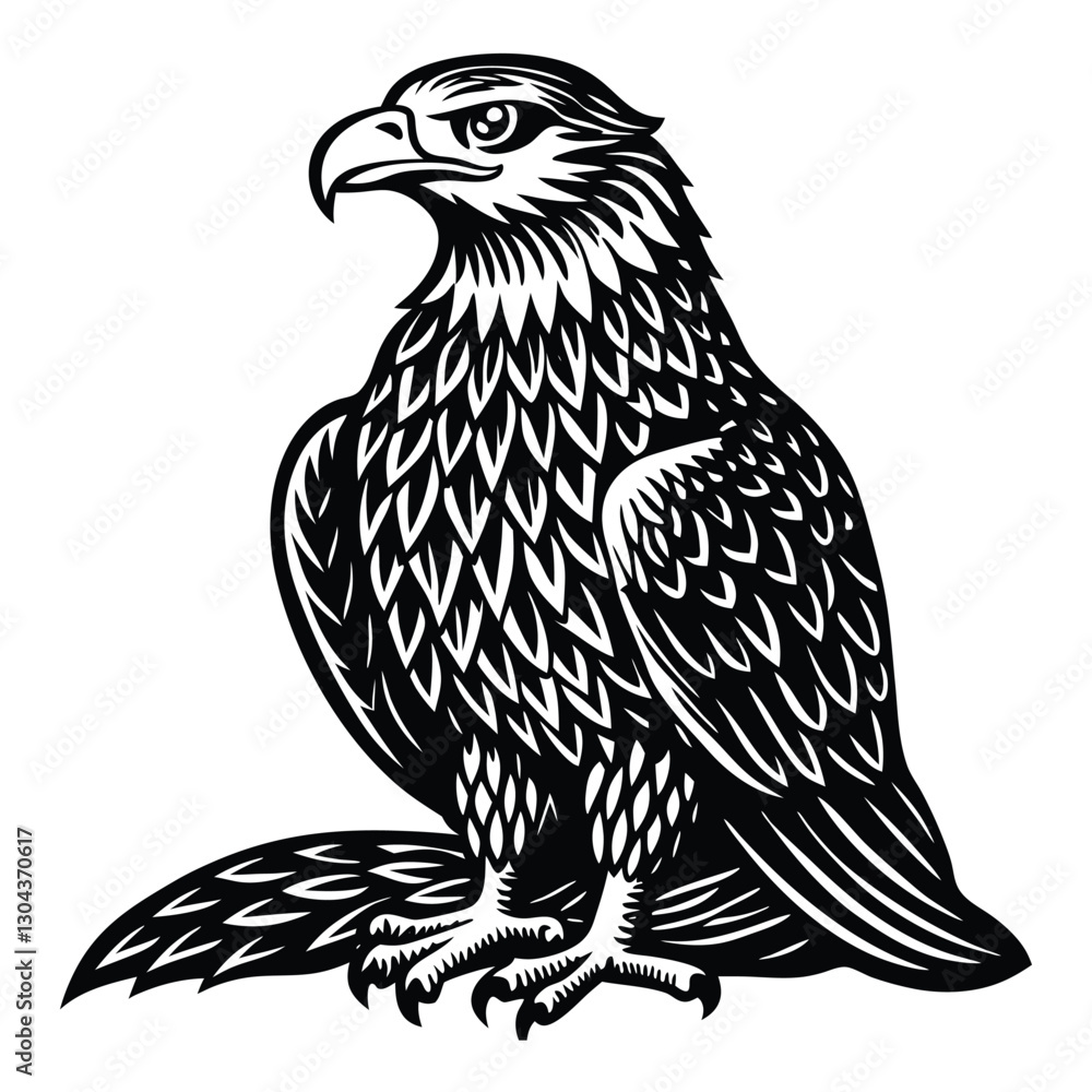 Obraz premium silhouette Eagle vector black and white 
