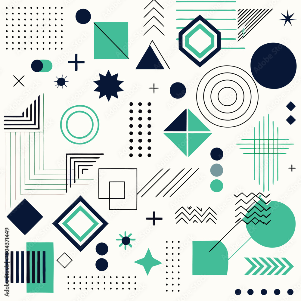Abstract Shapes with Luxury Colors.Trendy Pattern with Simple and Elegant Forms Abstract Shapes with Luxury Colors.Trendy Pattern with Simple and Elegant Forms