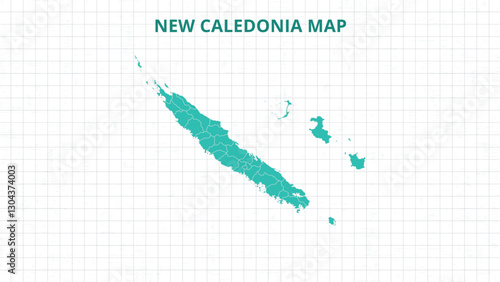 Tableau sur toile A Map highlighting New Caledonia Map, New Caledonia modern map with Grey Color H