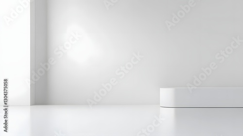 Wallpaper Mural Minimalist Interior Space with White Walls and Floor Bathed in Soft Natural Light Torontodigital.ca