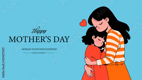 Vector banner with beautiful flowers framed for mother's day