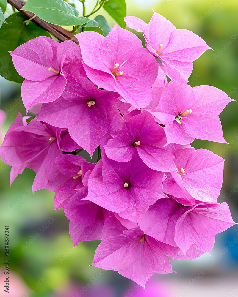 Fototapeta premium Vibrant pink bougainvillea blossoms