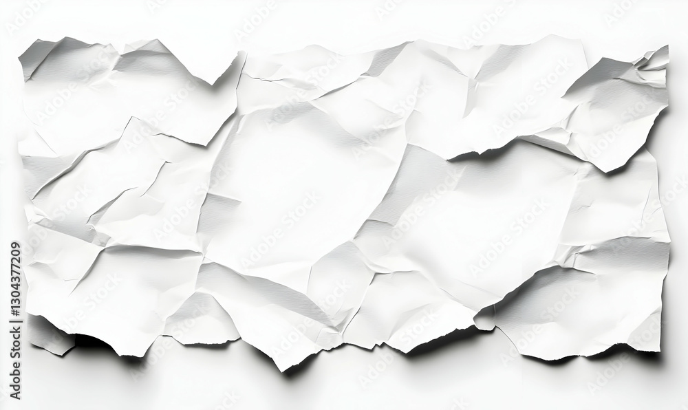 Obraz premium Crumpled White Paper Background for Text and Graphic Design Use