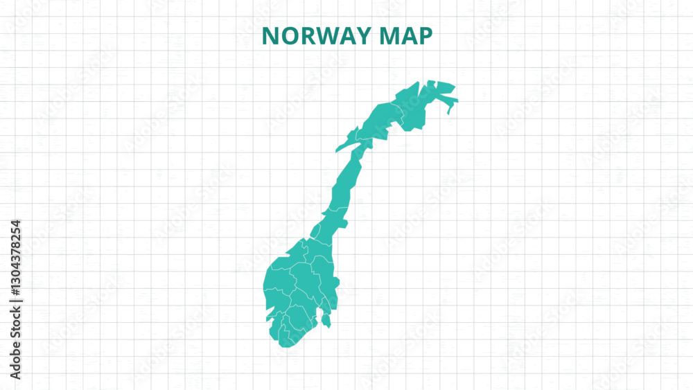 Fototapeta premium A Map highlighting Norway Map, Norway modern map with Grey Color Hi detailed Vector, geographical borders
