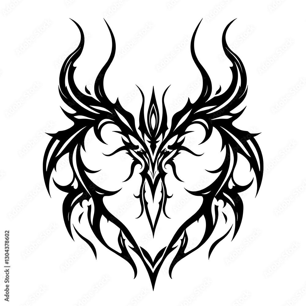 Fototapeta premium Dark Tribal Tattoo Illustration